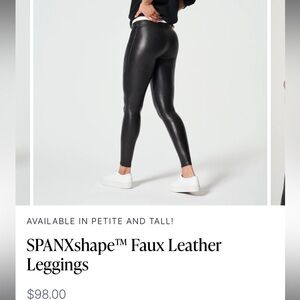 Spanx shape faux leather leggings